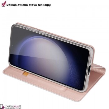 Dux Ducis Skin Pro dirbtinės odos dėklas - rausvas (Samsung S24)
